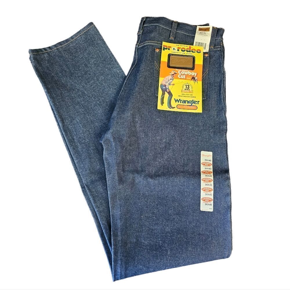 Wrangler Original Cowboy Cut Jeans 36 × 40 Mens 100% Cotton Heavyweight Denim